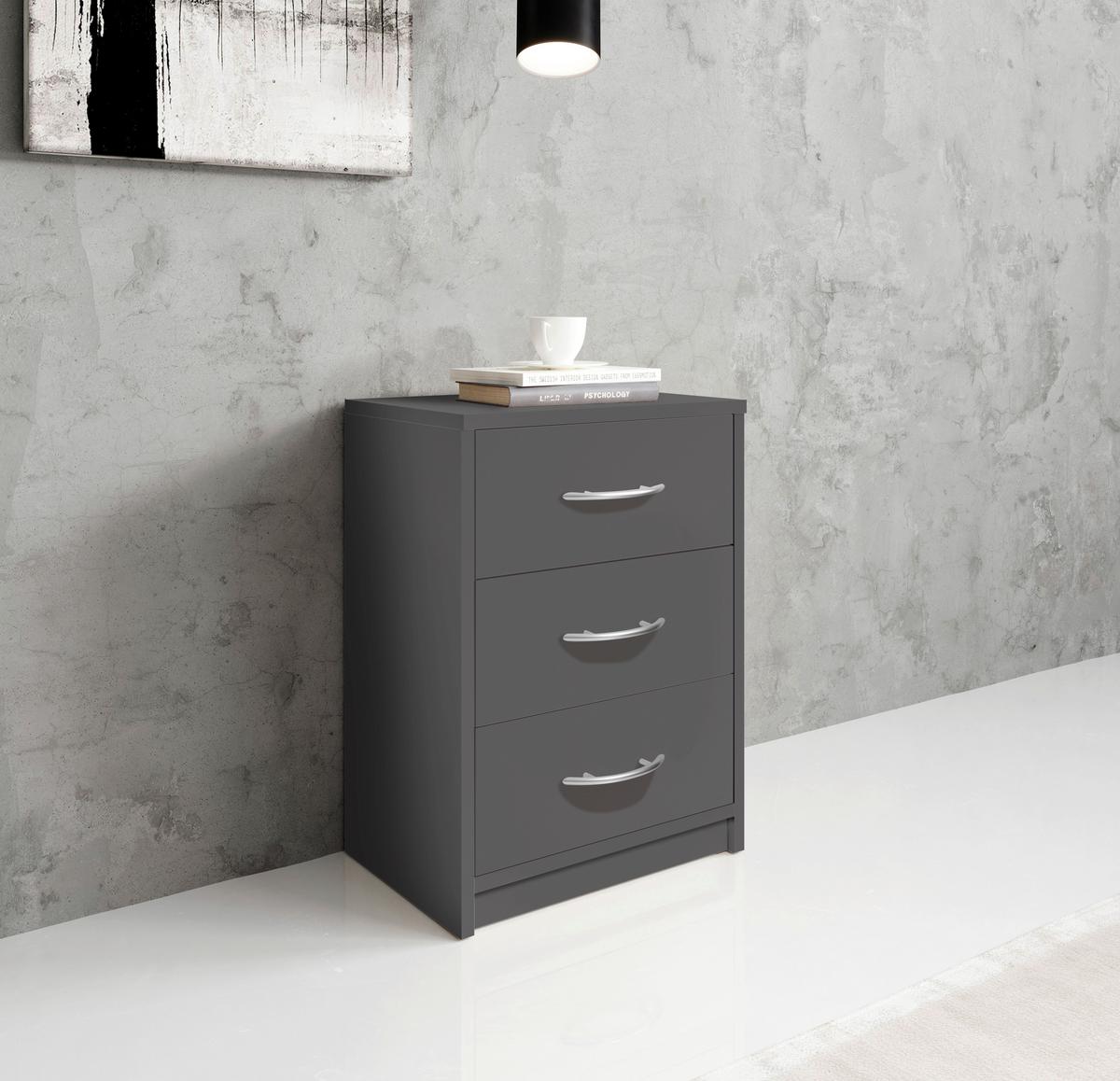 Nachtkästchen Graphitfarben H: 54 cm Pepe - Graphitfarben, Basics (38,5/54/28,2cm) - P & B