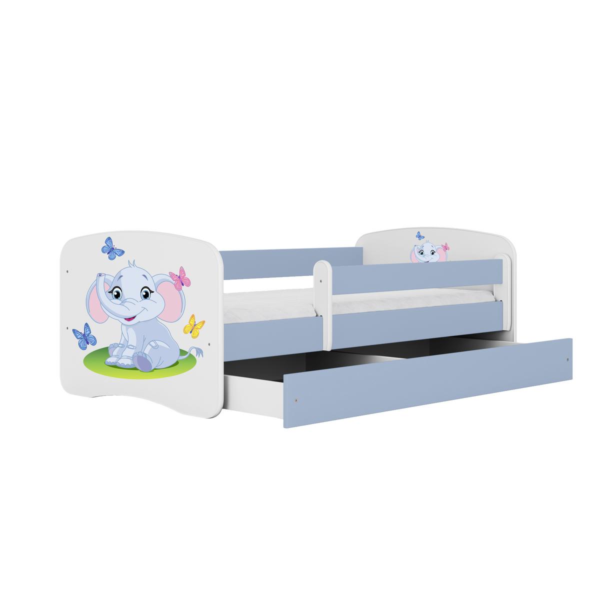 Kinder-/Juniorbett Babydreams Inkl. Matratze 80x160 - Blau/Birkefarben, MODERN, Holz/Holzwerkstoff (80/160cm) - MID.YOU
