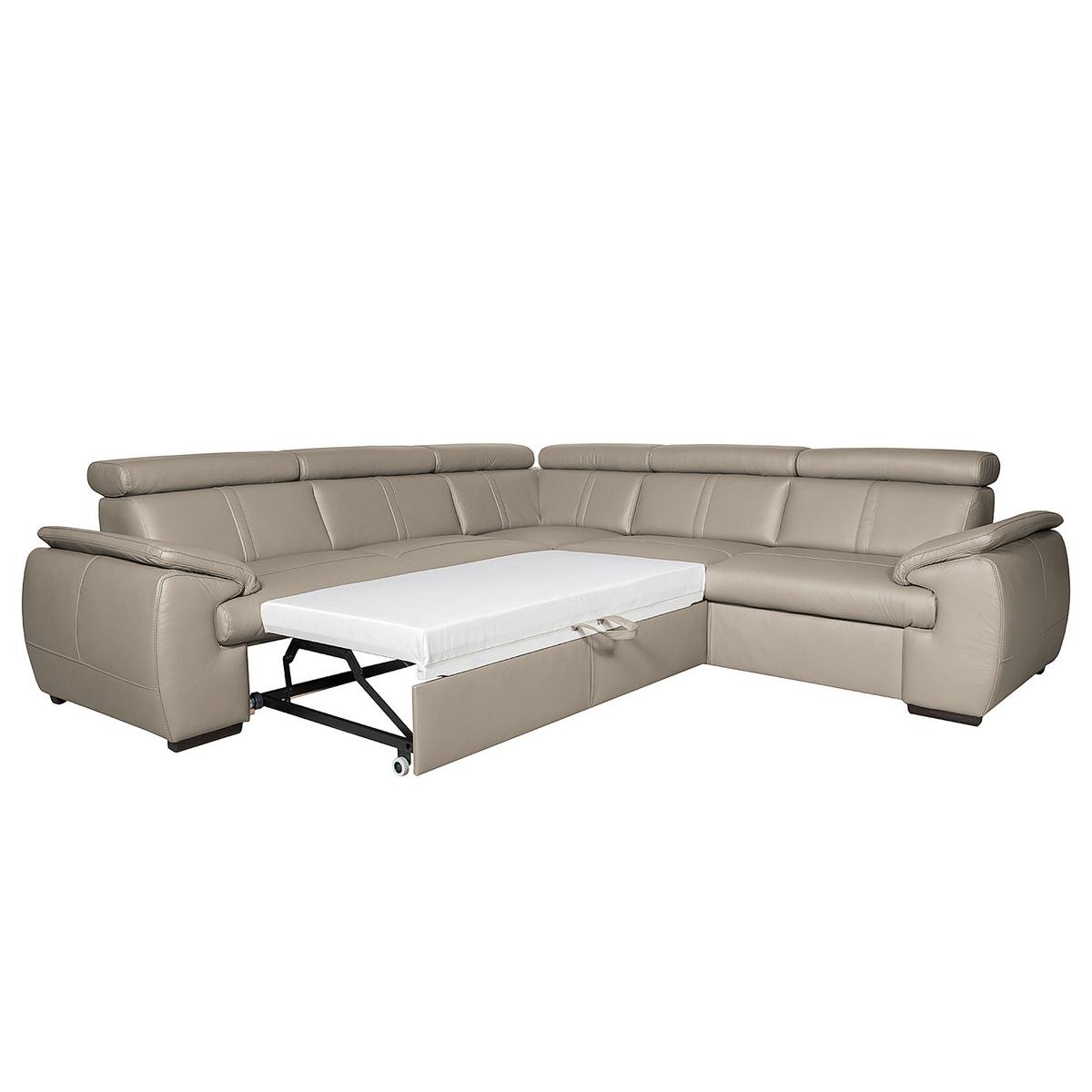 Ecksofa City Hellgrau S: 265x265 Cm - Hellgrau/Schwarz, Design, Leder (265/265cm) - Livetastic