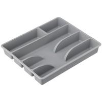 Besteckeinsatz Kunststoff Grau 5 Fächer,LxBxH: 31x25,5x4,5 cm - Grau, Basics, Kunststoff (31/25,5/4,5cm) - Ondega