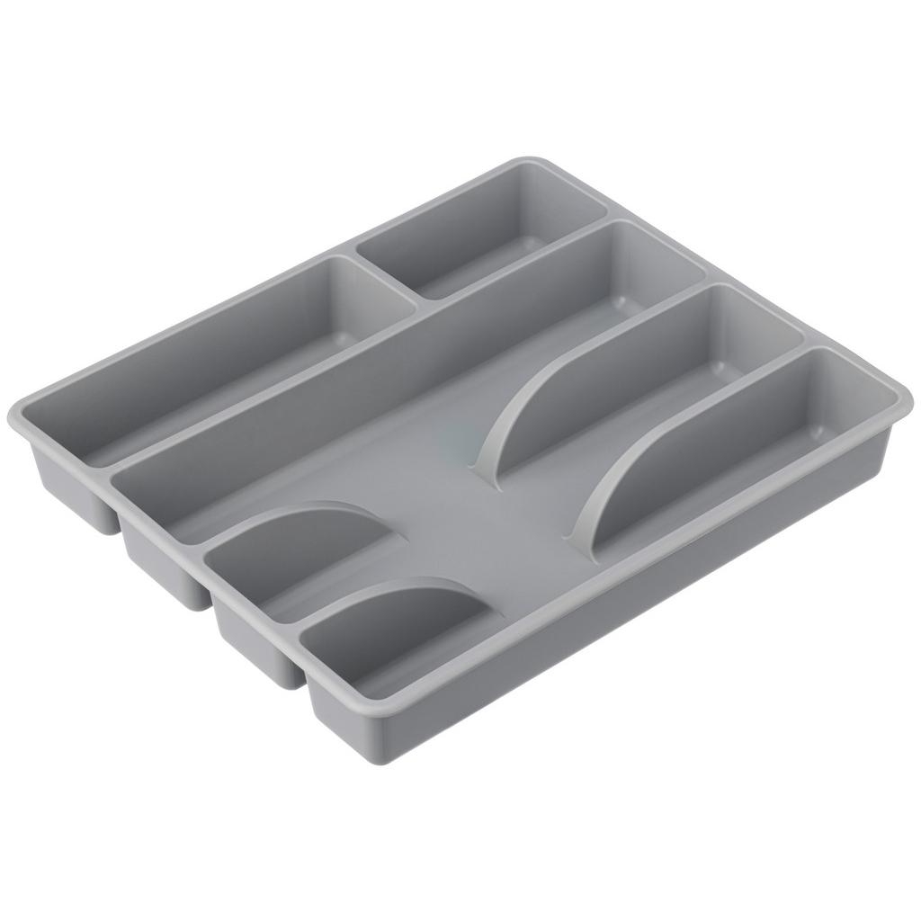 Besteckeinsatz Kunststoff Grau 5 Fächer,LxBxH: 31x25,5x4,5 cm