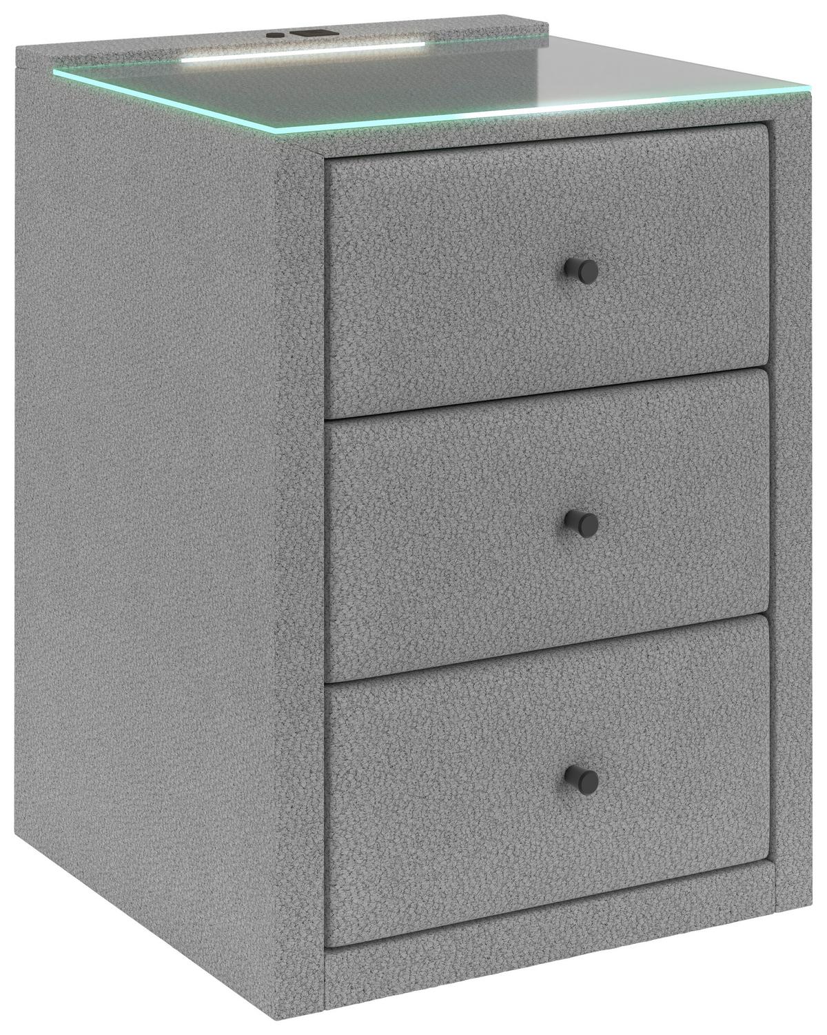 Nachtkästchen Carmen Silber H: 68 cm - Silberfarben, KONVENTIONELL (52/68/48,5cm) - James Wood