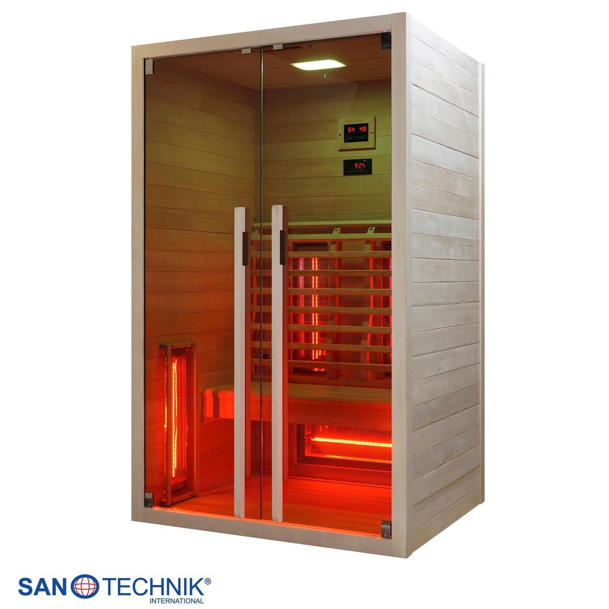 Infračervená kabína pro 2 osoby - přírodní barvy, Basics, dřevo (120/195/100cm) - Sanotechnik