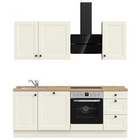 Kuchynská linka 210 cm, biela/dekor dub Sierra - čierna/biela, Modern, kov/kompozitné drevo (210cm) - Nobilia