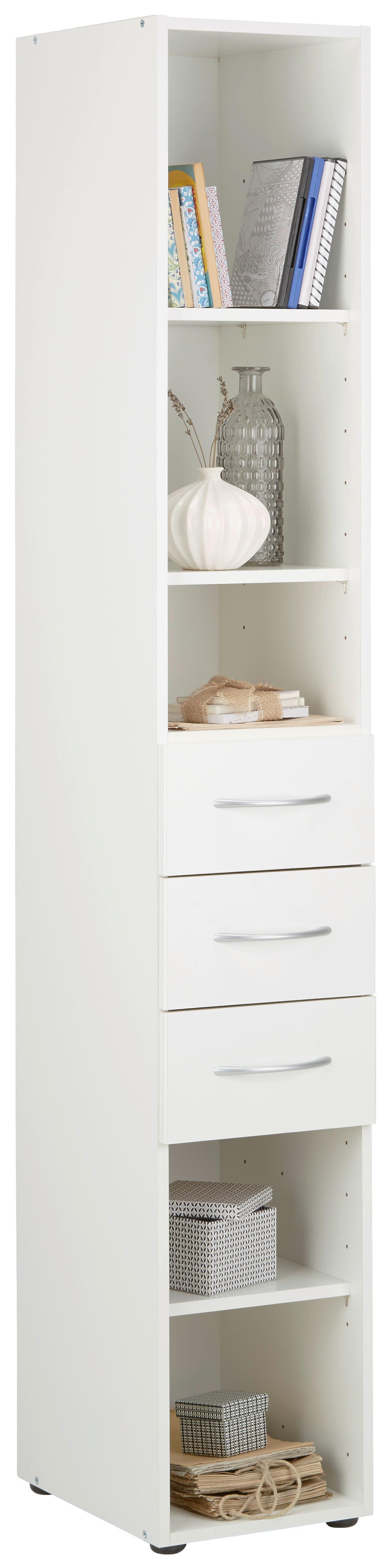 VÍCEÚČELOVÁ SKŘÍŇ MRK - bílá/barvy hliníku, Konvenční, kompozitní dřevo/plast (30/185/40cm) - Mömax