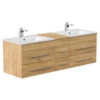 WASCHTISCHKOMBI Nero XL, Eichefarben B: 153 cm - Eichefarben/Weiß, Basics, Keramik/Holzwerkstoff (153cm) - MID.YOU