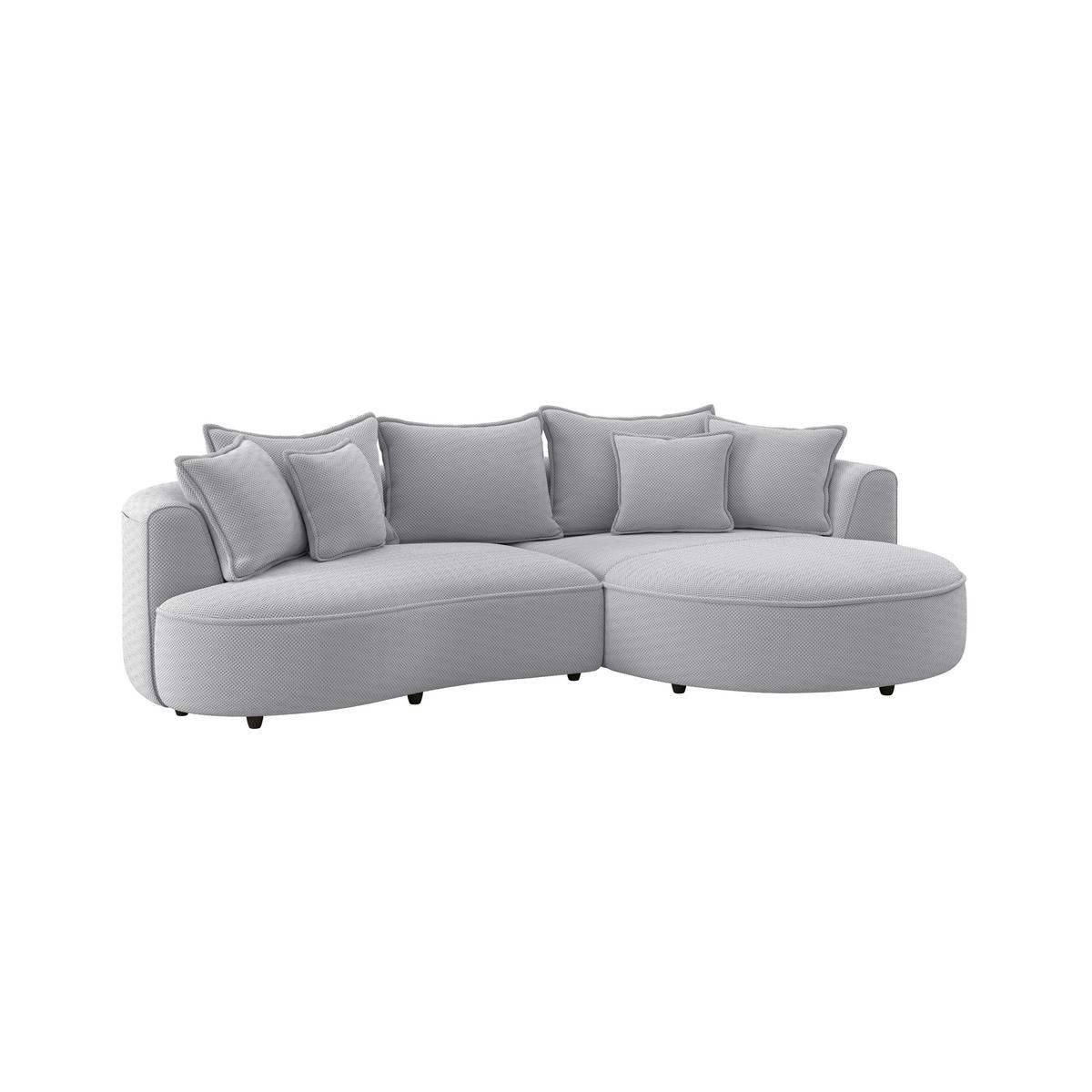 Ecksofa Levi - Hellgrau/Schwarz, MODERN, Textil (287/168cm)