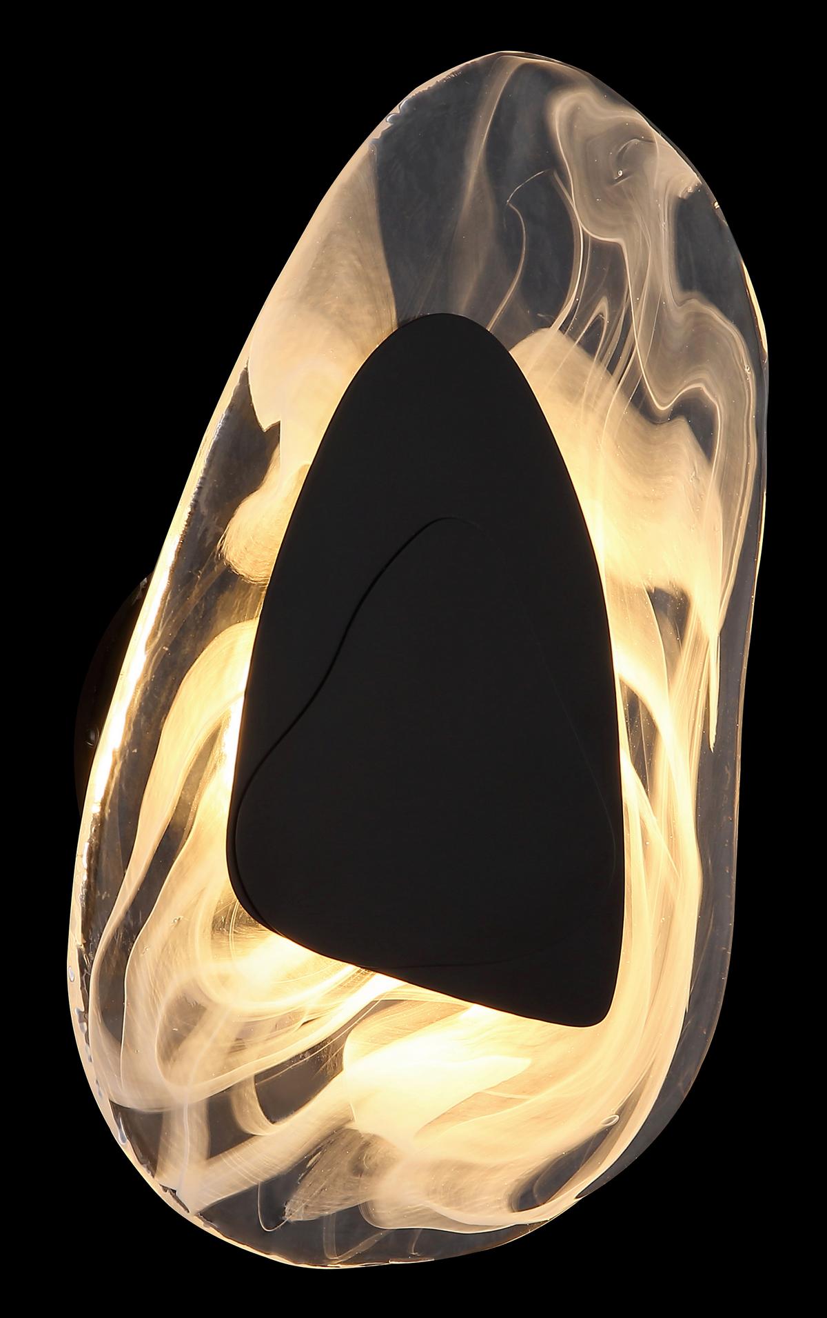 LED-Wandleuchte 78411s Dorsey - Klar/Schwarz, Design, Glas/Metall (20,3/31,5cm) - Globo
