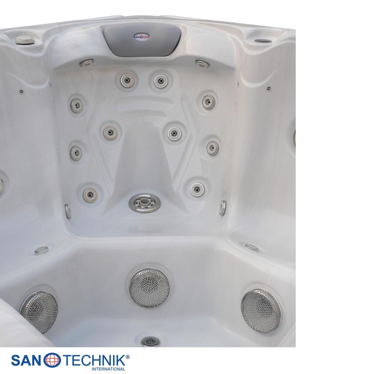 WHIRLPOOL Lucca Grauweiß B: 220 cm - Grauweiß, KONVENTIONELL, Kunststoff (220/220/95cm) - Sanotechnik