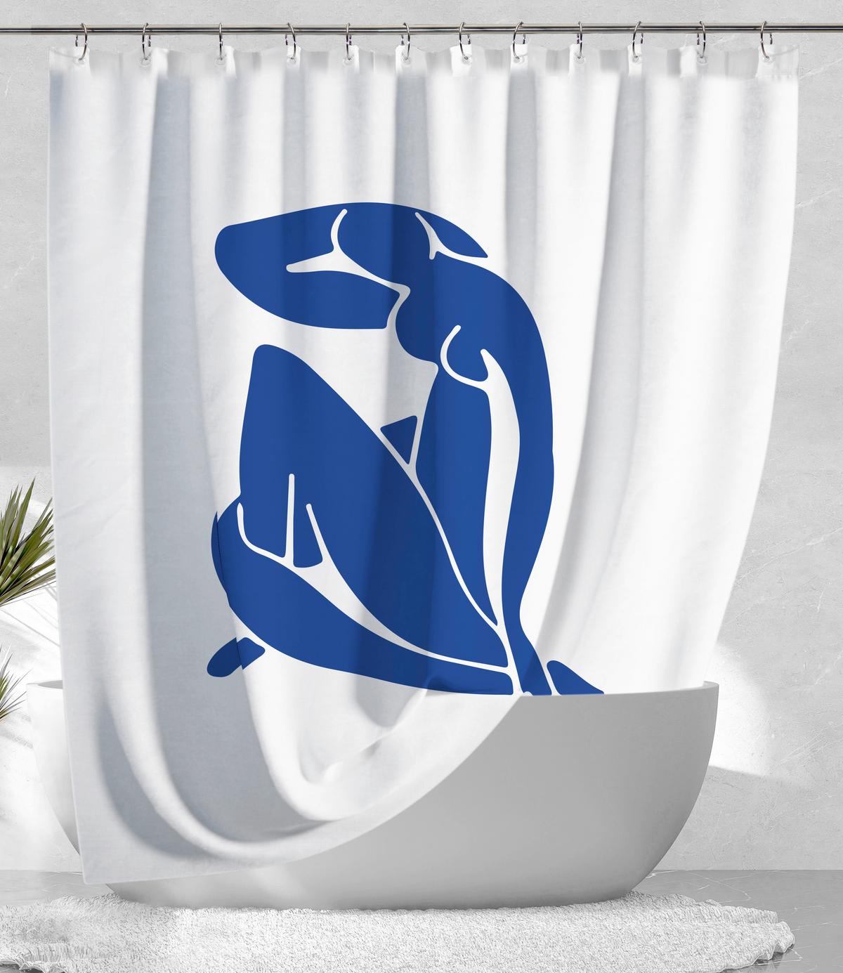 Duschvorhang Thalia 100% Polyester - Blau, Basics, Textil (180/200cm) - Spirella