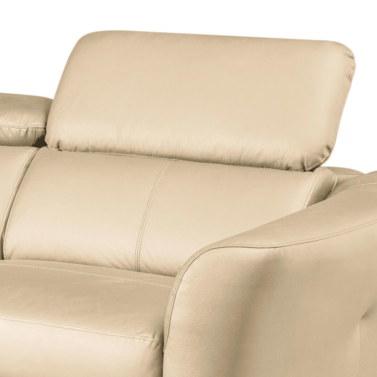 Ecksofa Berne Beige S: 183x261 Cm - Beige/Schwarz, Design, Leder/Textil (183/261cm) - Livetastic