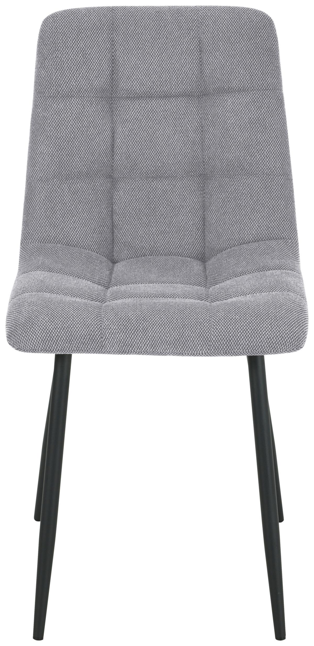 Vierfußstuhl Adea Leinenoptik Grau, B: 45 cm - Schwarz/Grau, KONVENTIONELL, Holz/Textil (45/88/55cm) - P & B