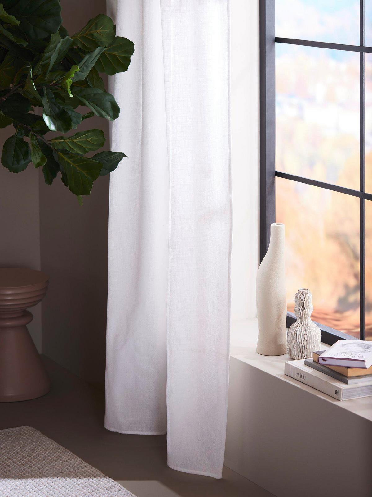 HOTOVÝ ZÁVES CECIL - biela, Basics, textil (145/260cm) - Svanefors