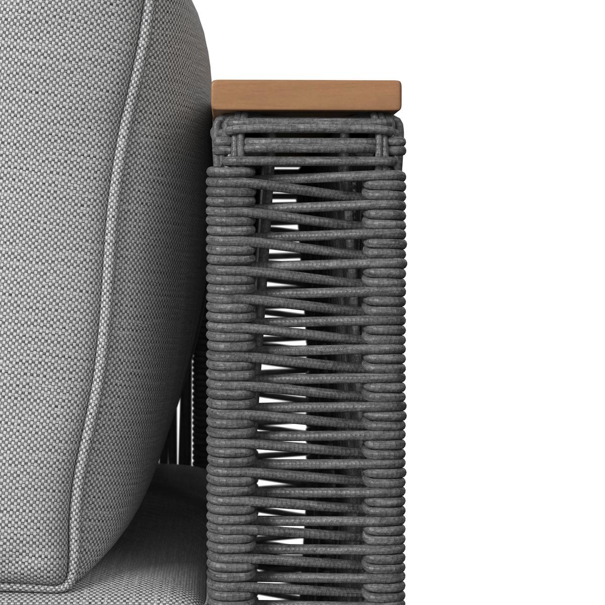 TERASOVÁ SEDACIA SÚPRAVA MARILOU - farba akácie/sivá, Modern, kov/drevo - Bessagi Garden