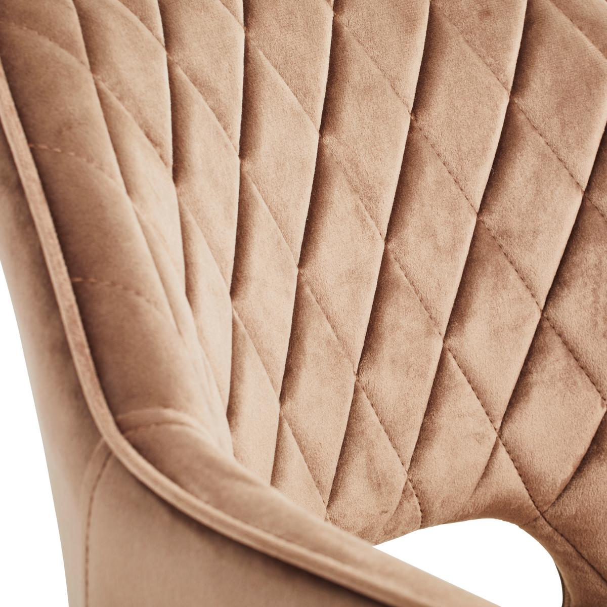 Barhocker mit Lehne Portofino Taupe - Taupe/Schwarz, MODERN, Textil/Metall (55/105/53cm) - MID.YOU