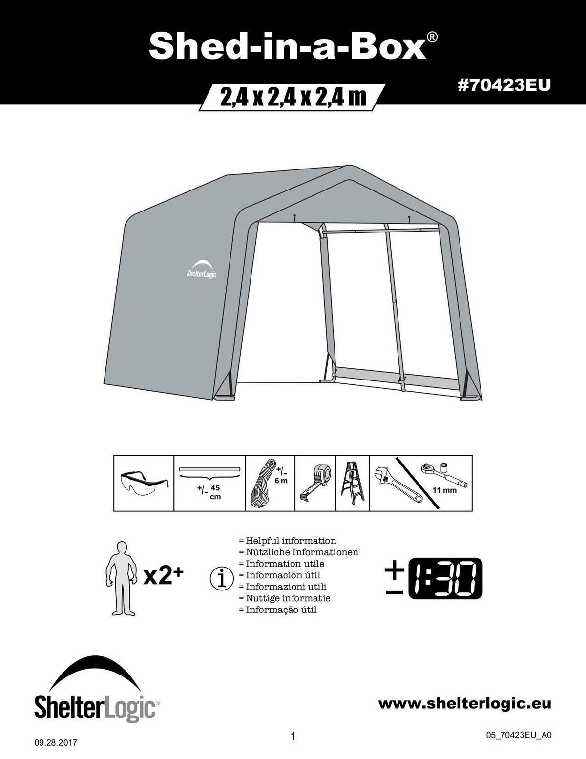 Gerätehaus 240x240x240 Cm - Grau, Basics, Kunststoff (240/240/240cm)