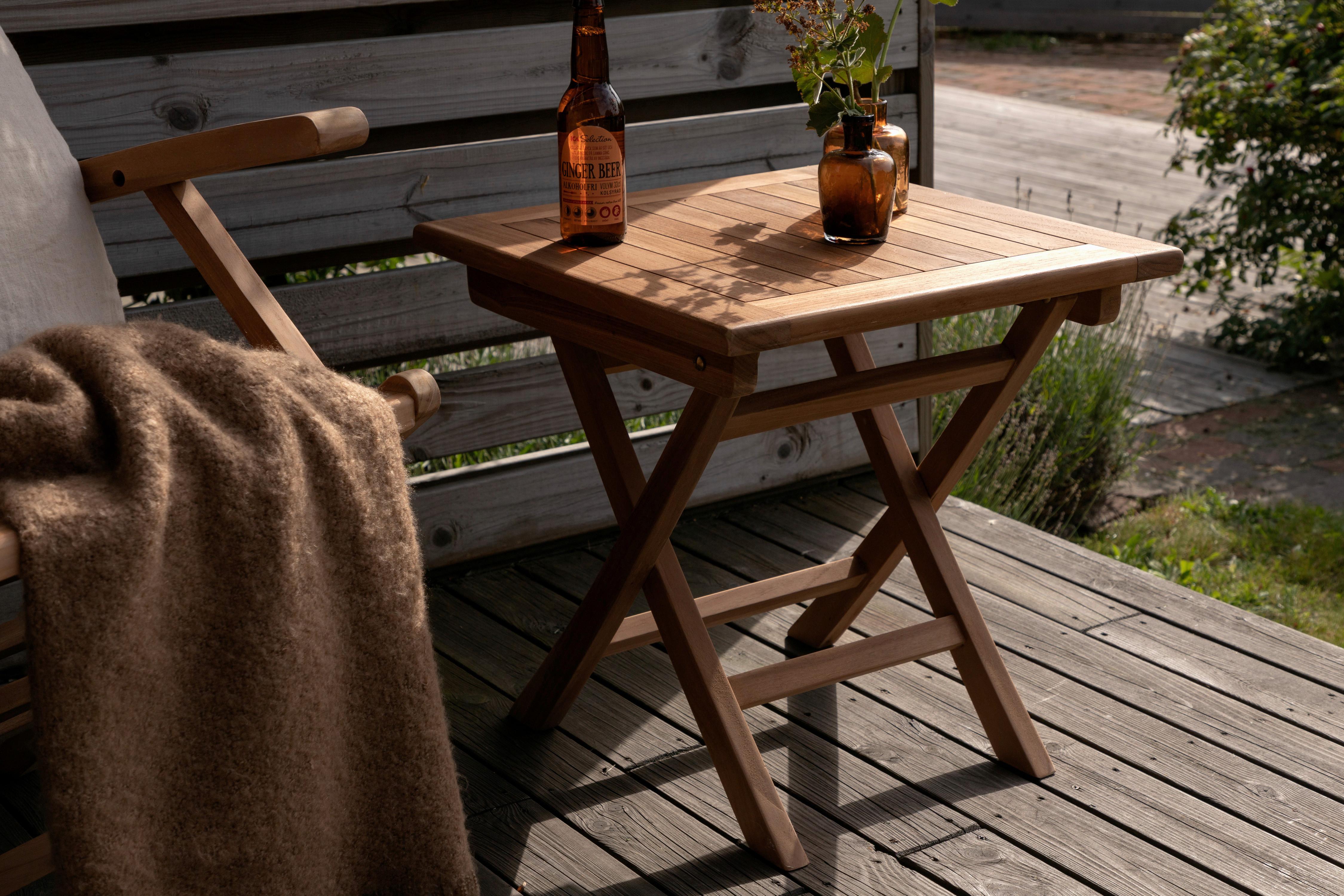 Gartenbeistelltisch Kenya - Teakfarben, KONVENTIONELL, Holz (50/50/50cm) - Gardenson