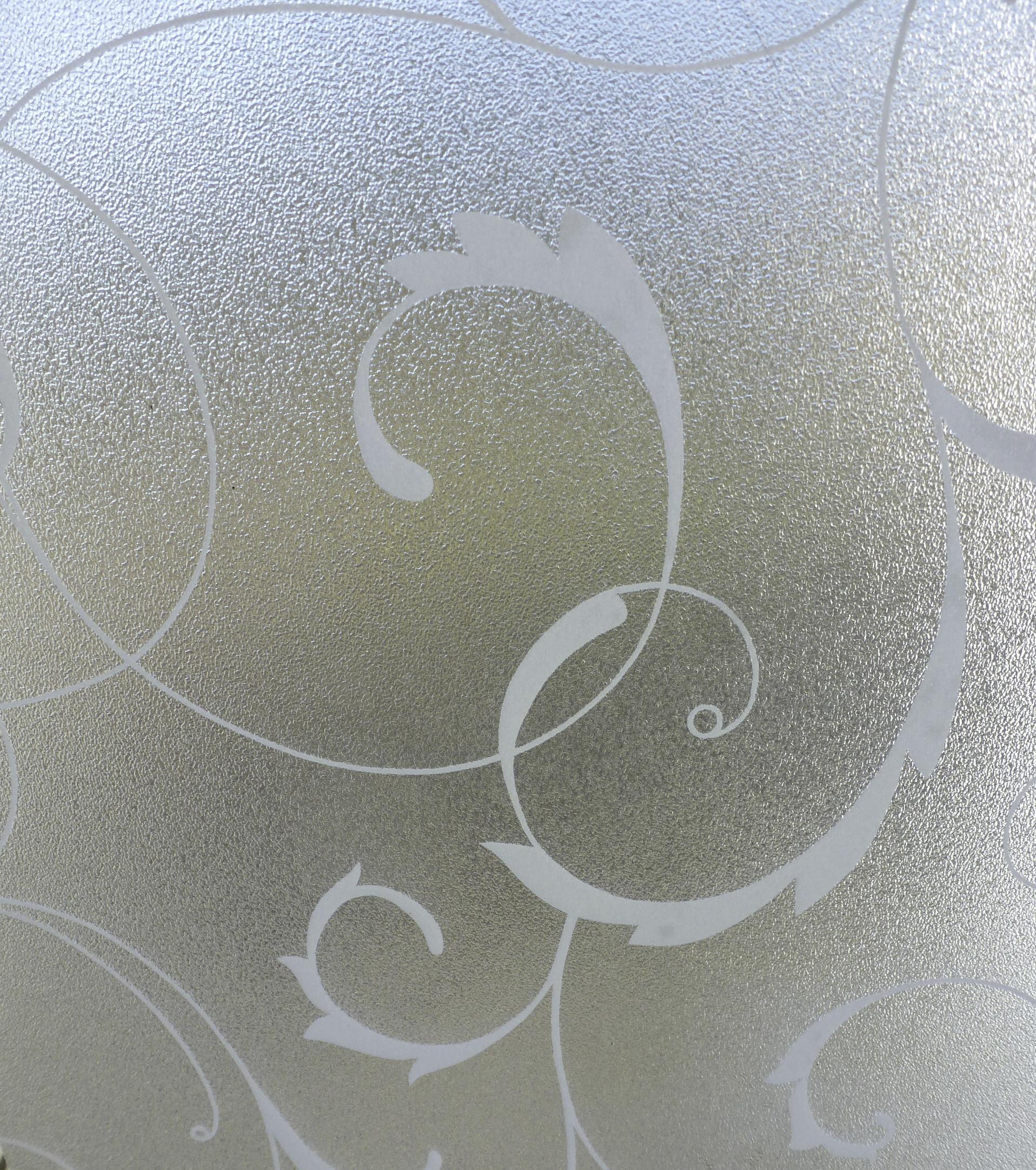 Fensterfolie Statisch Haftend Wirbel-Design 150x45 cm - Silberfarben/Weiß, KONVENTIONELL, Kunststoff (45/150cm)