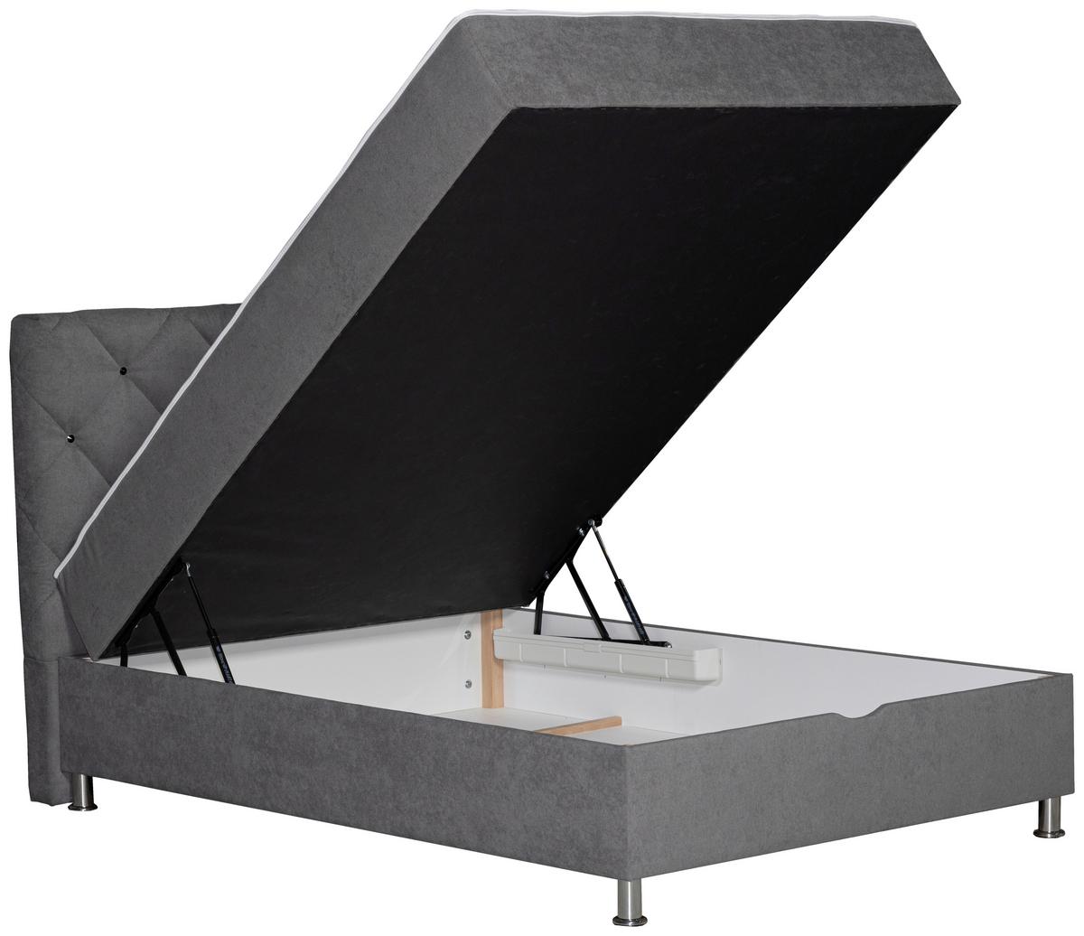 Box-ágy Black Diamond - szürke, Design, textil (140/200cm) - Modern Living