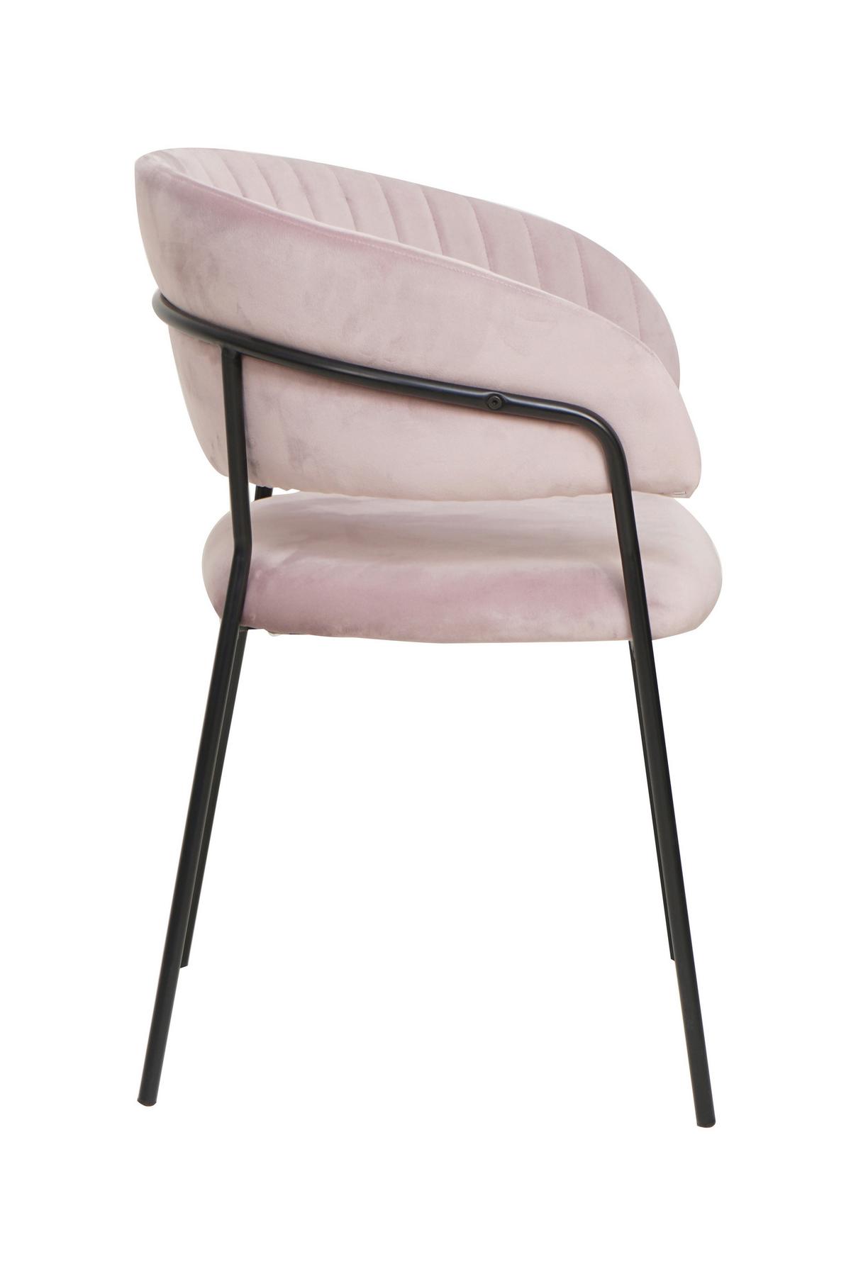 Armlehnstuhl Rosa B: 55 Cm - Schwarz/Rosa, MODERN, Textil/Metall (55/80/50cm) - Livetastic