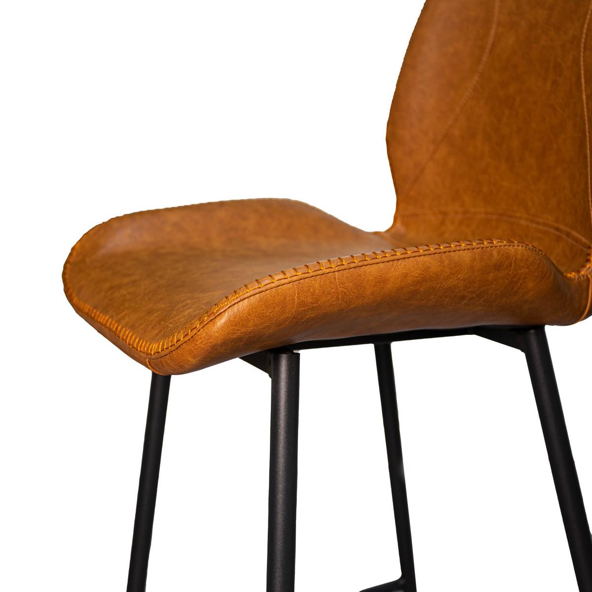 Barhocker-Set Barron - Cognac/Schwarz, KONVENTIONELL, Kunststoff/Textil (47/99/55cm) - MID.YOU