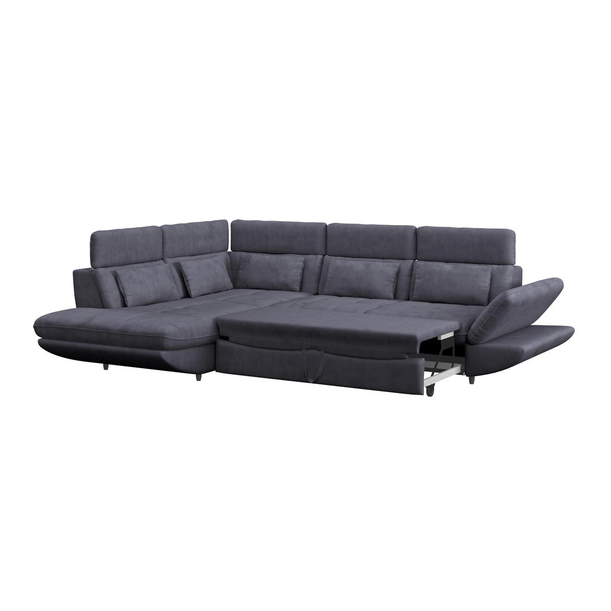 Wohnlandschaft Park - Schwarz/Dunkelblau, MODERN, Textil (311/233cm) - Luca Bessoni