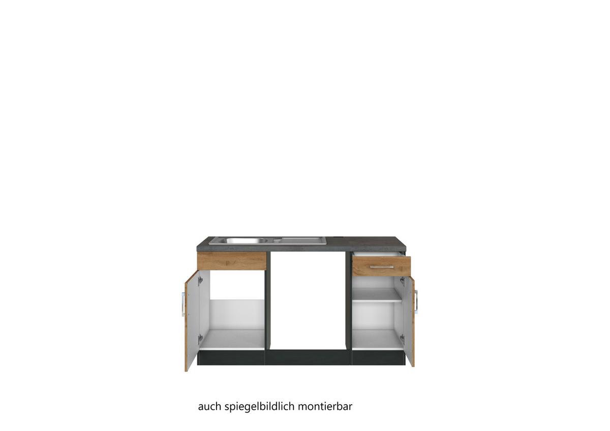 Eckküche Winkelblock Ohne Geräte 270x150 Cm Eichefarben - Eichefarben/Anthrazit, MODERN, Holzwerkstoff (210/270cm) - Held
