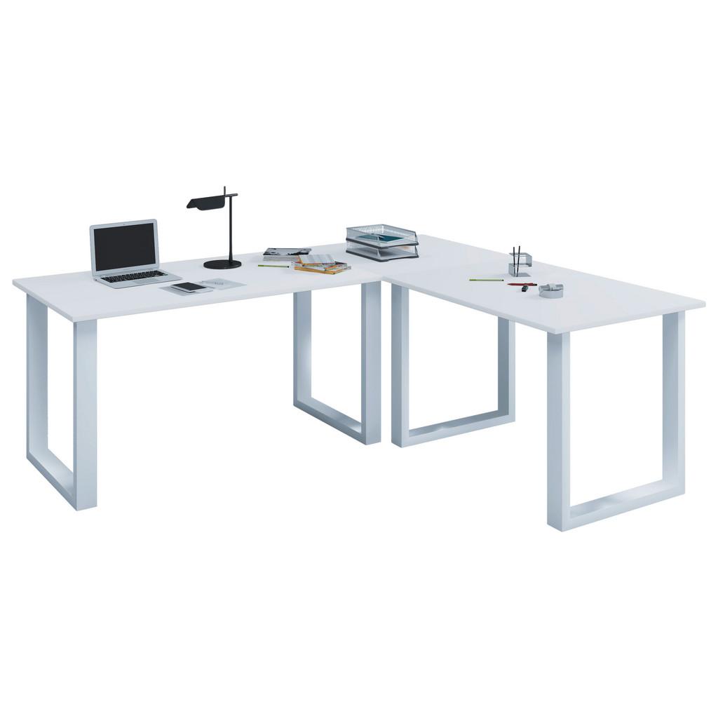 Eckschreibtisch Lona 130x130cm Weiß