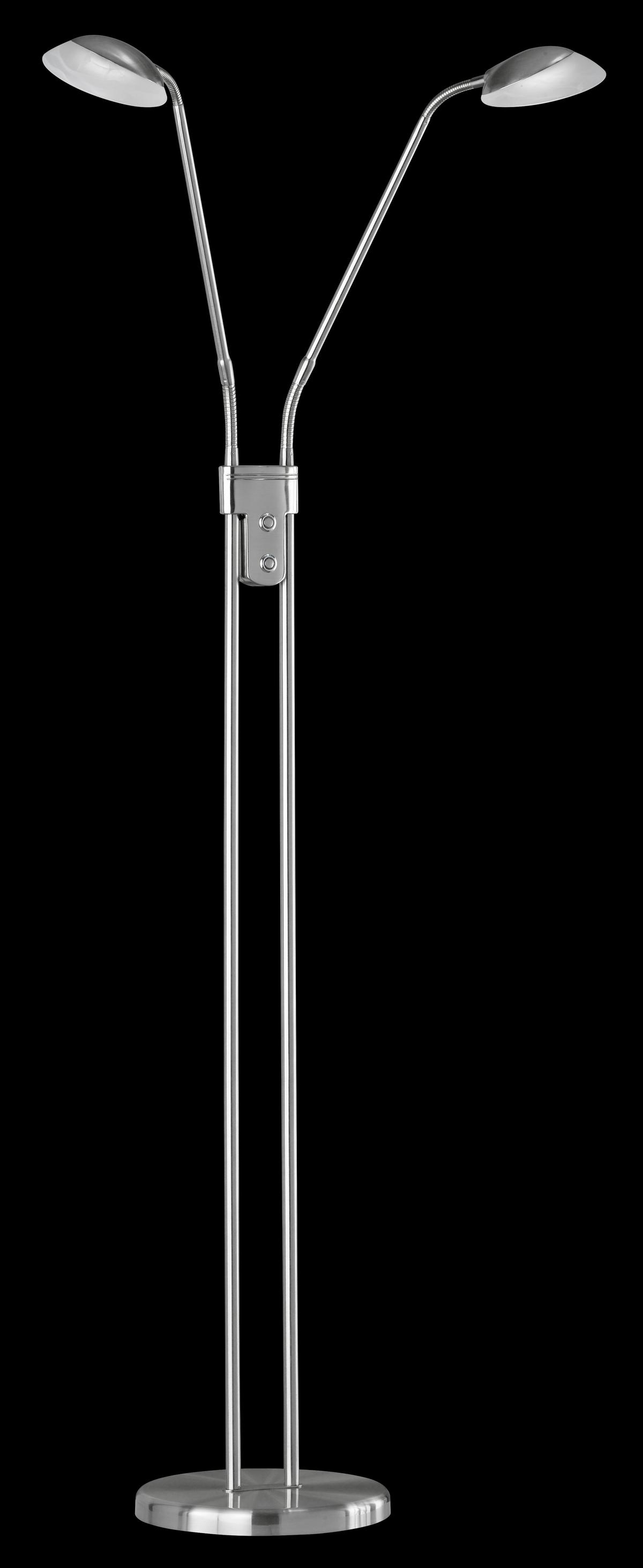 LED-Stehlampe Pool dimmbar Nickelfarben Farbwechsler - Nickelfarben, KONVENTIONELL, Glas/Metall (160cm) - Fischer & Honsel