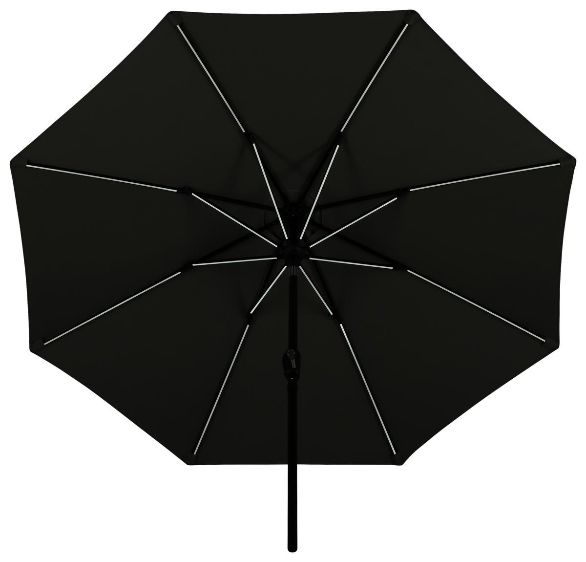Sonnenschirm Sabal Dm: 270 Cm H: 241cm Grau - Schwarz/Grau, KONVENTIONELL (270/241/270cm) - Gardenson