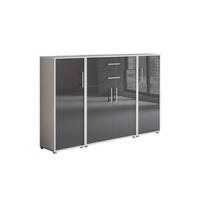 Aktenschrank Office Edition Grau/anthrazit Hg, B:172,6cm - Anthrazit Hochglanz/Grau, MODERN, Holzwerkstoff (172,6/113,6/33cm) - MID.YOU