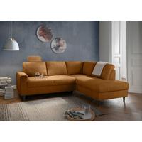 Eckschlafsofa Passione Goldfarben S: 242x200 Cm - Goldfarben/Schwarz, MODERN, Textil (242/200cm) - Livetastic