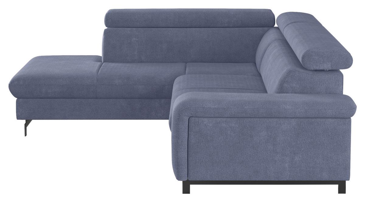 Ecksofa Emma - Blau/Schwarz, Textil (215/262cm) - MID.YOU
