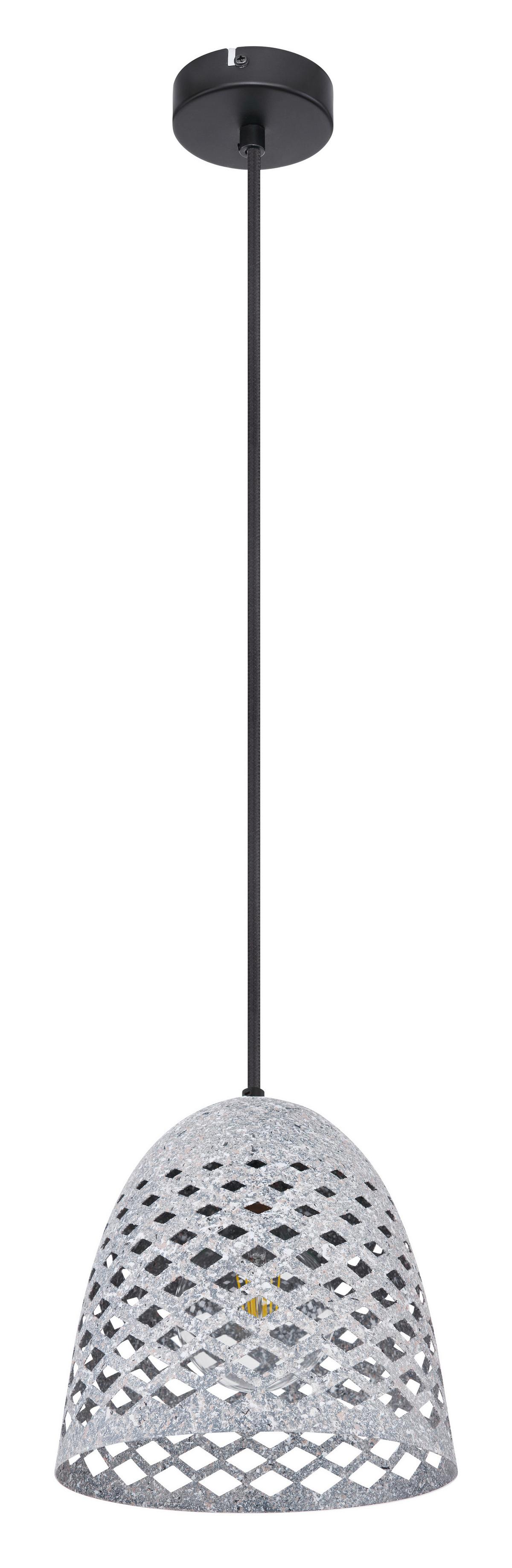Hängeleuchte Vision H: 120 Cm 1-Flammig, Schwarz/grau - Schwarz/Grau, Basics, Textil/Metall (20/120cm) - Globo