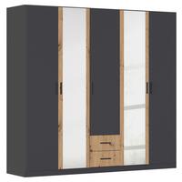 Drehtürenschrank Mit Spiegel 226 cm Despina, Grau/Eiche - Eiche Artisan/Grau, KONVENTIONELL, Holzwerkstoff (226/210/54cm)