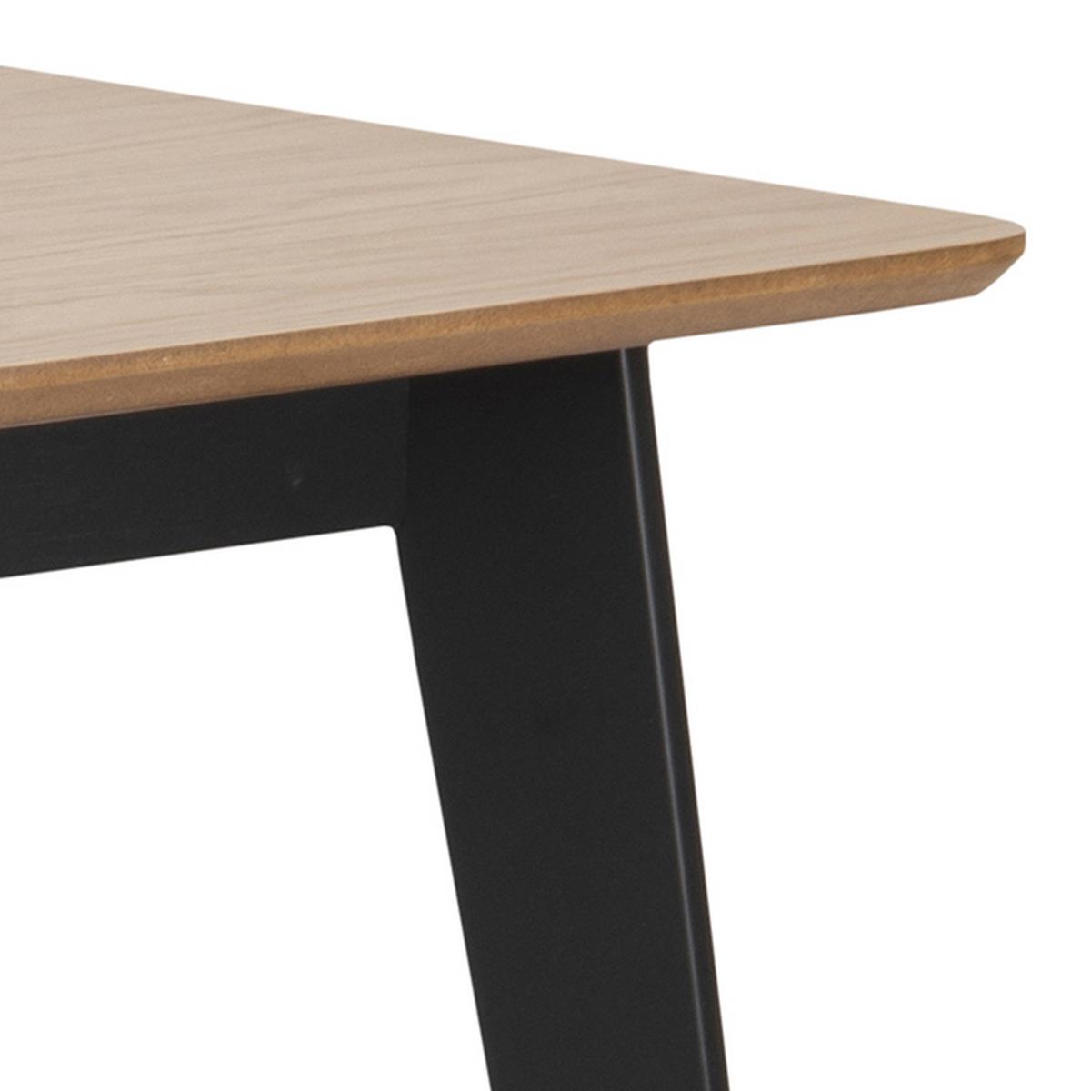 Jedálenský stôl Roxby 120 - čierna/farba duba, Konventionell, drevo/kompozitné drevo (120/76/80cm)