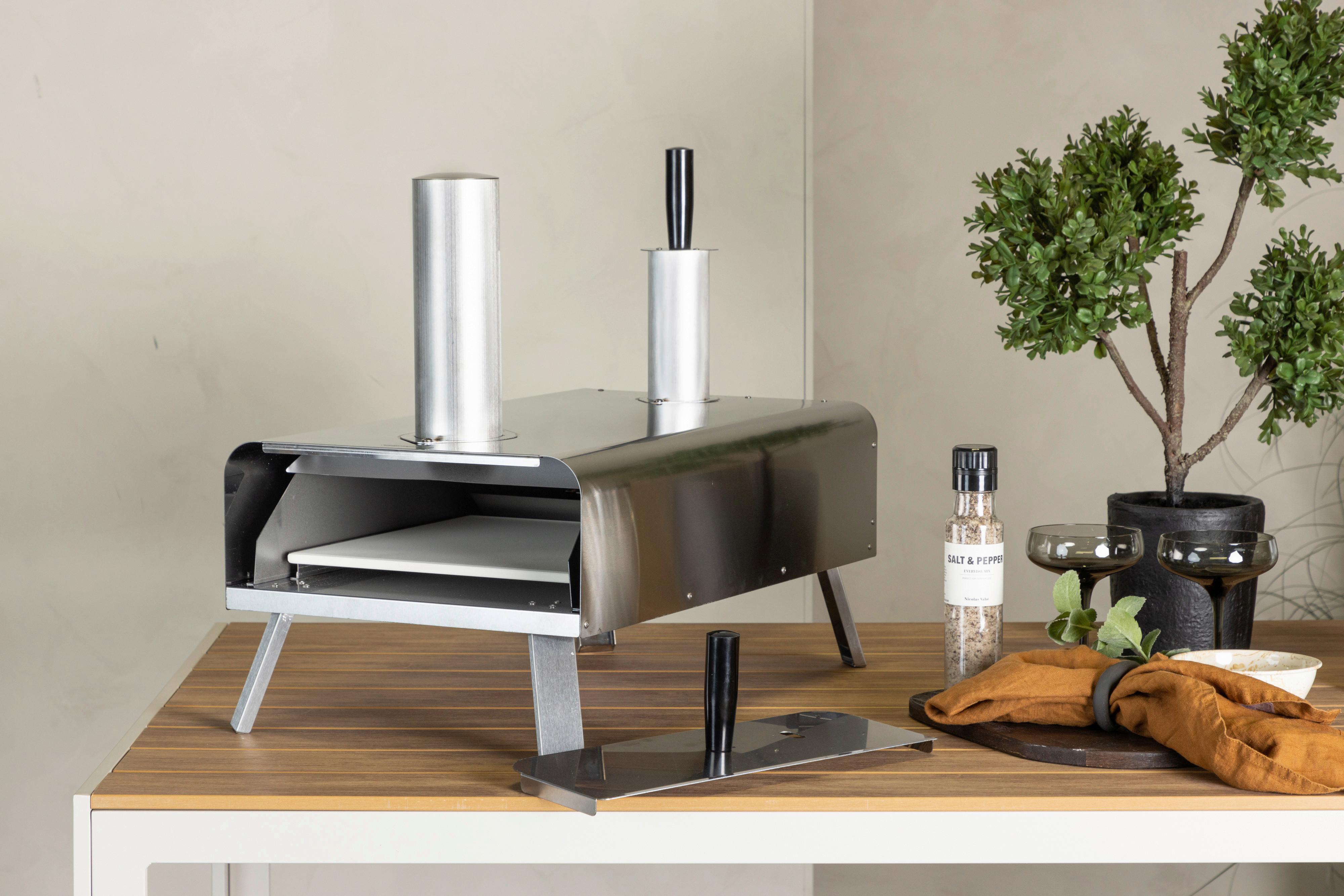 Pizzaofen Digos - Silberfarben, KONVENTIONELL, Metall (85.8/49.9/37cm) - Gardenson