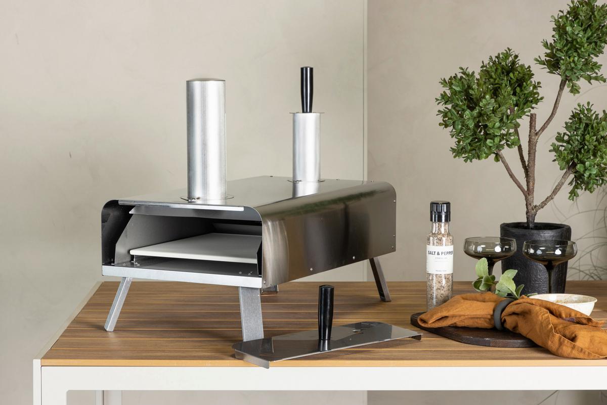Pizzaofen Digos Silberfarben - Silberfarben, KONVENTIONELL, Metall (85.8/49.9/37cm) - Gardenson