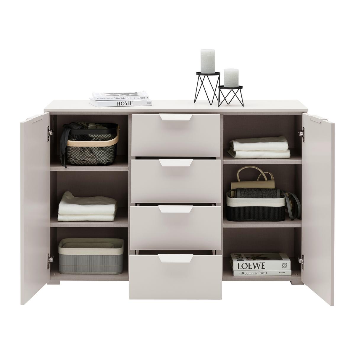Komoda BRIONA dekor šampanská - šampanská, Konventionell, kov/kompozitné drevo (120/80/42cm) - Premium Living