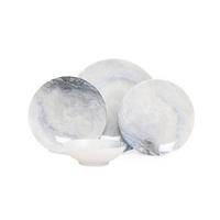 Kombiservice Porzellan für 6 Personen, Marmoroptik - Multicolor, Basics, Keramik - P & B