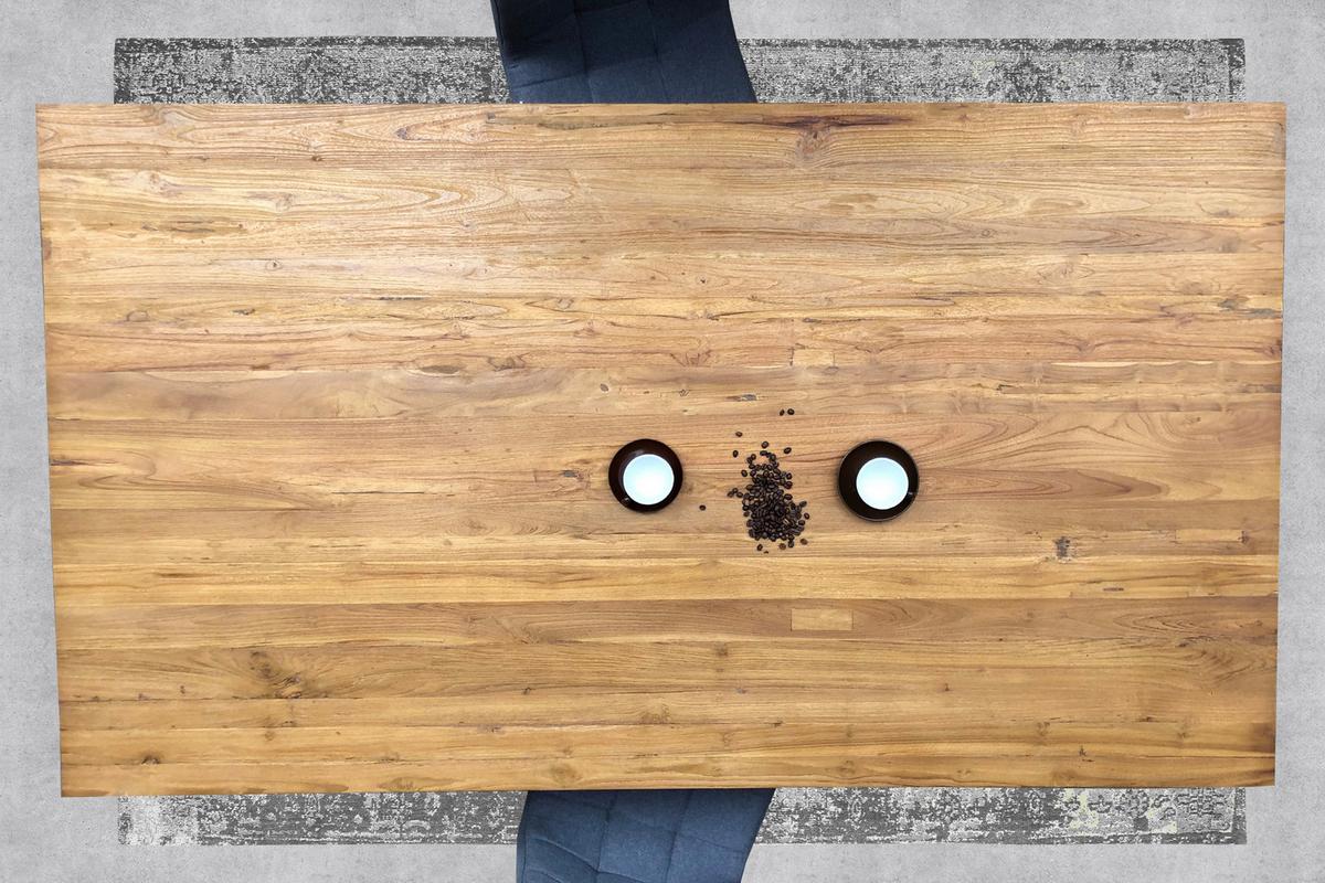 ESSTISCH Schwarz/Naurfarben L: 220cm - Schwarz/Naturfarben, MODERN, Holz/Metall (220/100/73cm) - MID.YOU