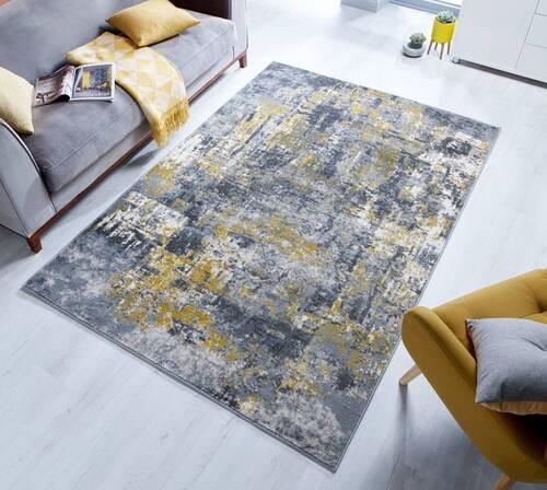 Teppich Grau/Gelb B: 230 cm - Gelb/Grau, Basics, Textil (230/160cm)