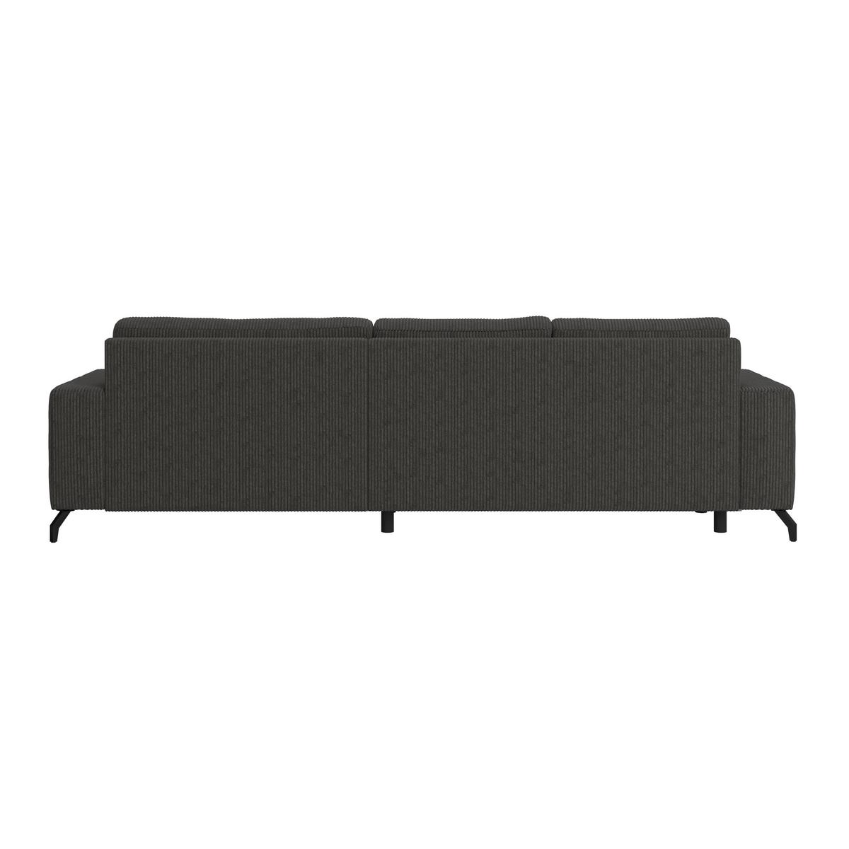 Ecksofa mit Bettkasten Cloud Grau Cord 290x178 cm - Grau, Trend, Textil (290/178cm)