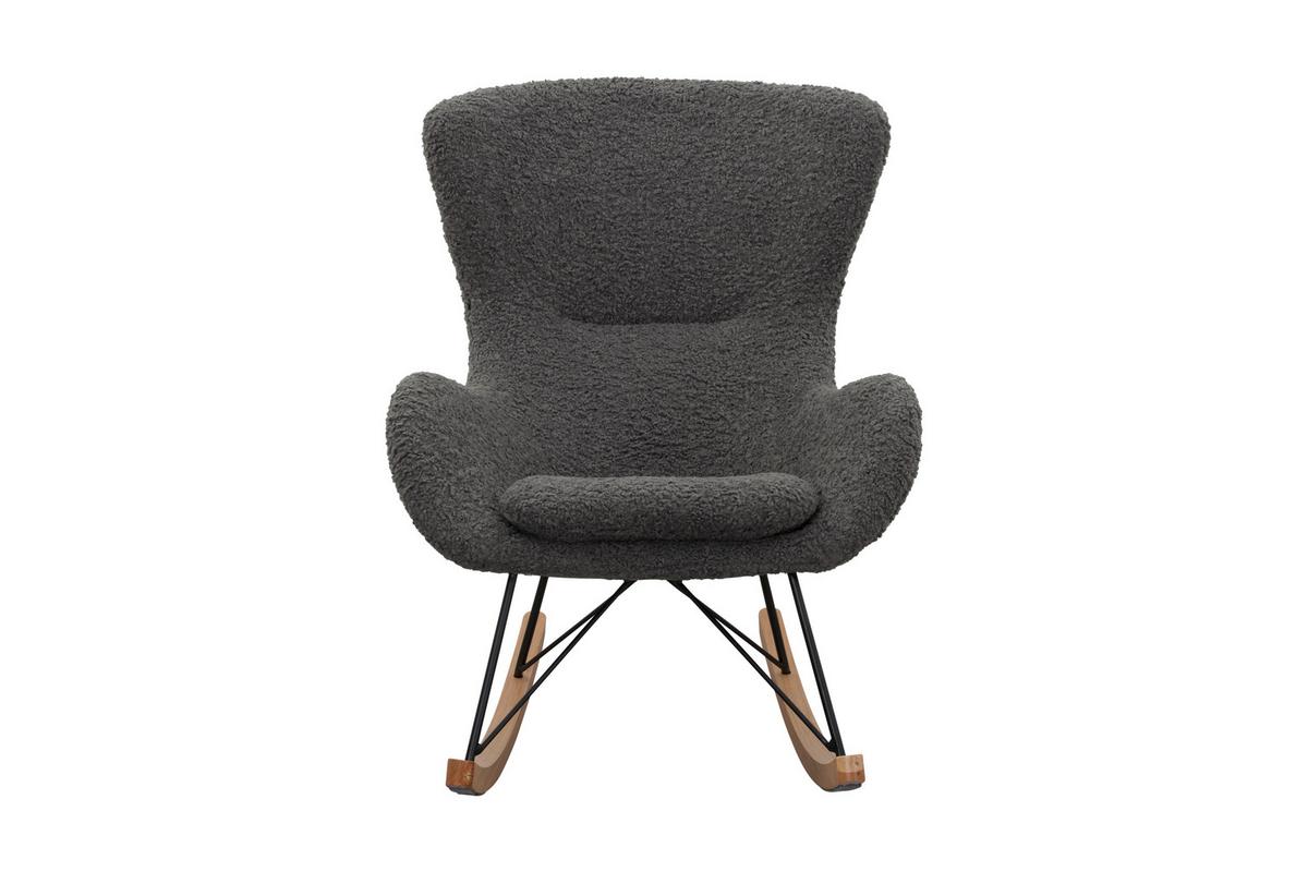 Schaukelstuhl Dunkelgrau B: 75 Cm - Eichefarben/Dunkelgrau, MODERN, Textil/Metall (75/106/102cm) - Livetastic