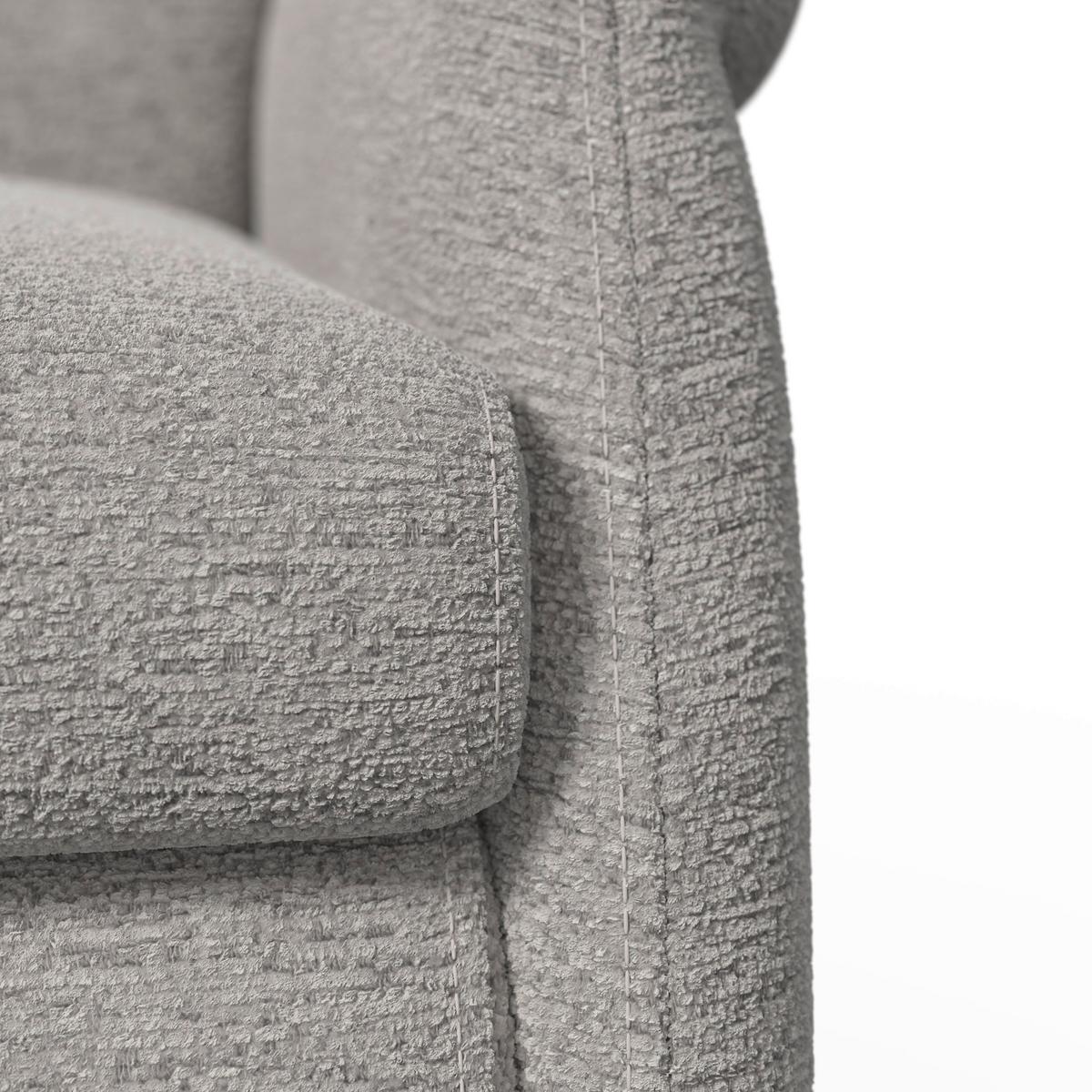 Relaxační křeslo ALICE, světle šedé buklé, max. 140 kg - černá/světle šedá, Moderní, kov/dřevo (76/110/94cm) - Bessagi Home