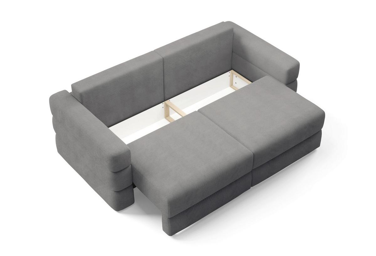 Schlafsofa Terazzo Dunkelgrau B: 254cm - Dunkelgrau/Schwarz, Design, Textil (254/93/167cm) - Livetastic