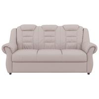 3-sitzer-sofa Boston Hellgrau Lederlook - Hellgrau/Schwarz, KONVENTIONELL, Textil (196/102/101cm) - Livetastic