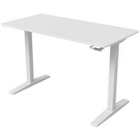 Schreibtisch 120x75-120x60 cm Easy Weiß - Weiß, MODERN, Holzwerkstoff/Kunststoff (120/75-120/60cm) - MID.YOU