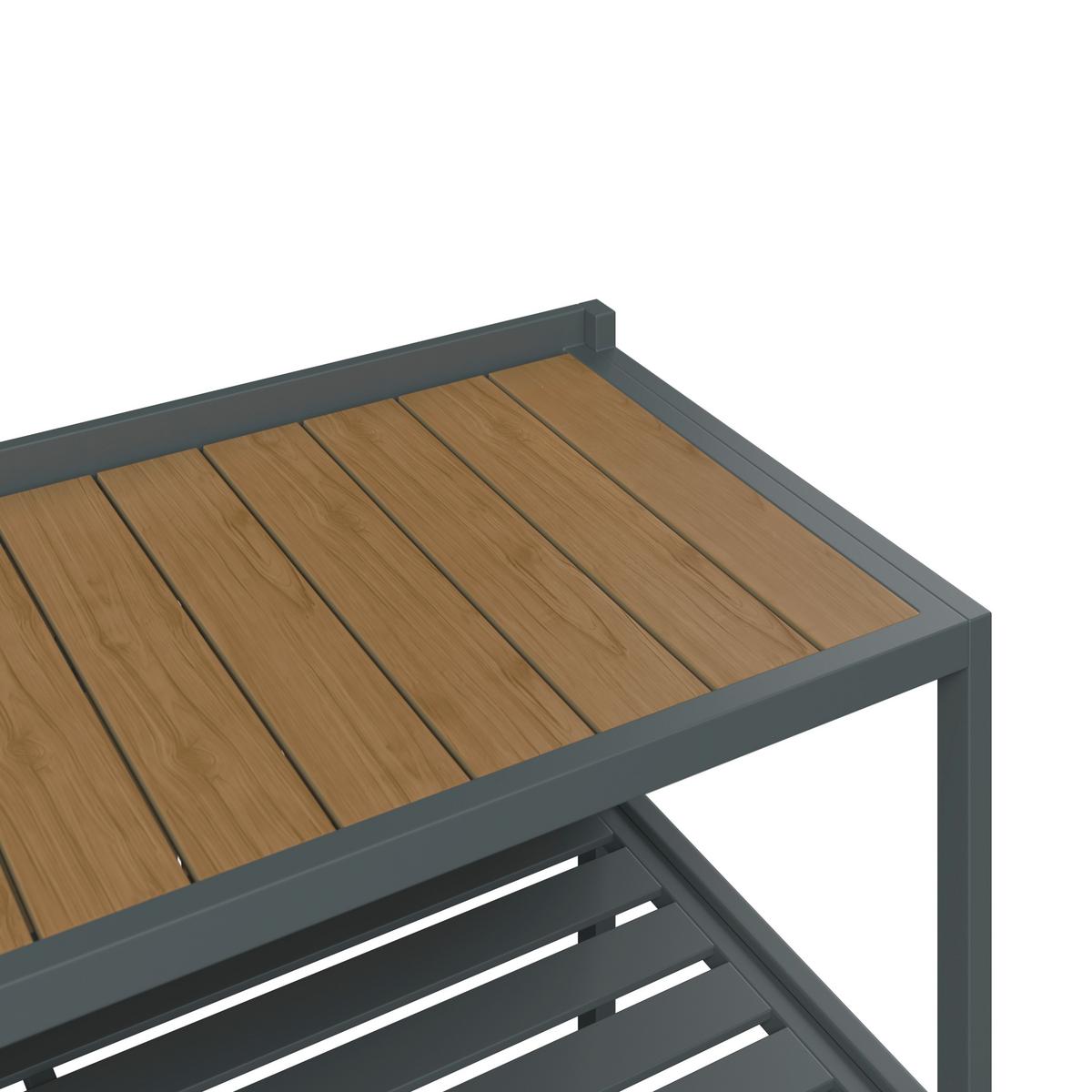 VENKOVNÍ KUCHYNĚ LEVI 2 - přírodní barvy/antracitová, Moderní, kov/plast (144cm)