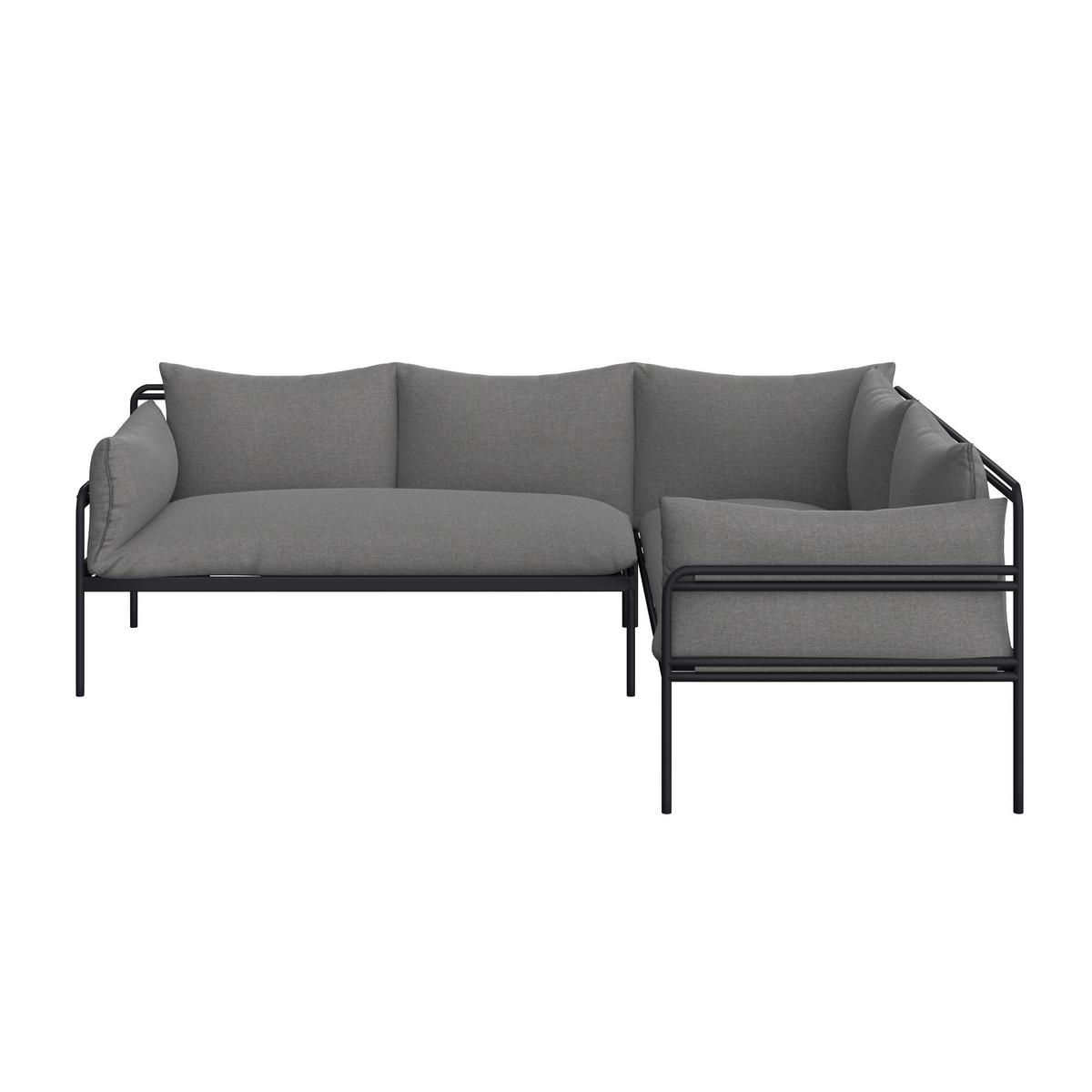 Záhradná sedacia súprava ANNY - sivá/antracitová, Modern, kov/textil (218/69/76cm) - Bessagi Garden